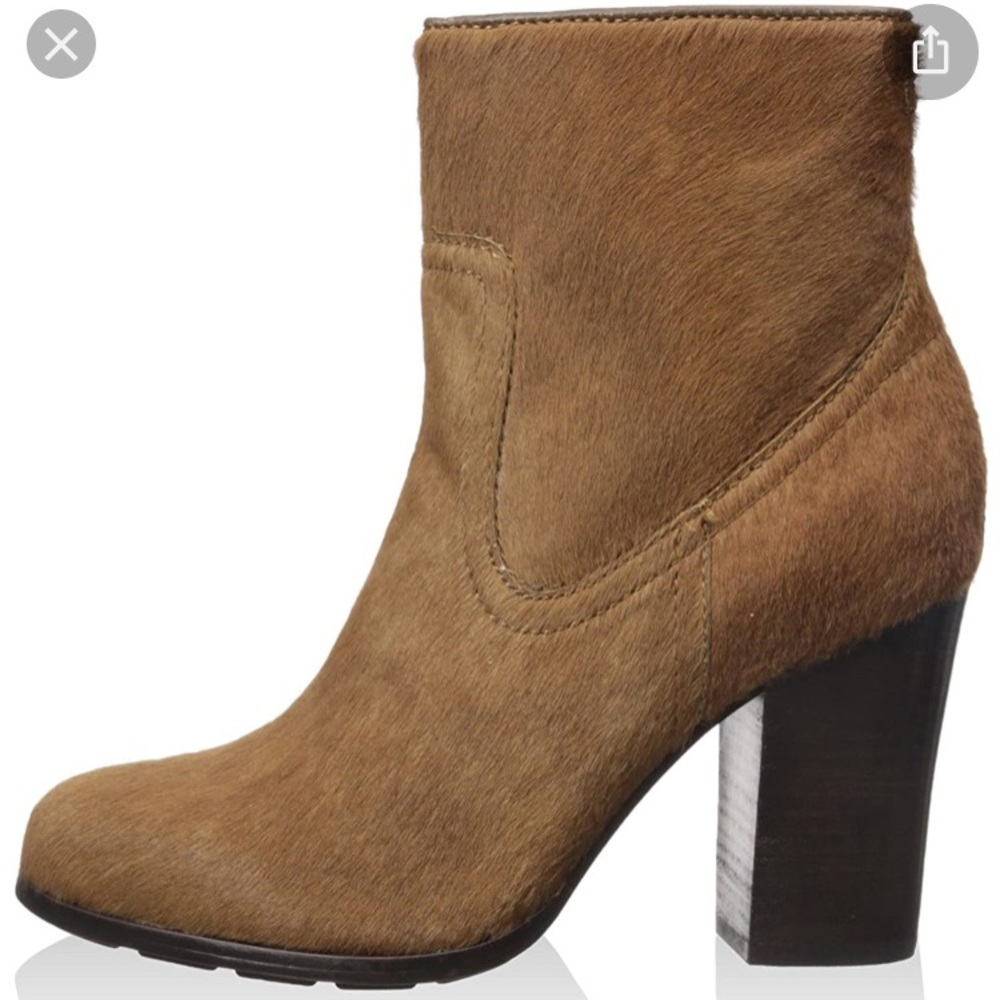 Frye Short Ankle Boot Calf Fur - Cognac Size 9M